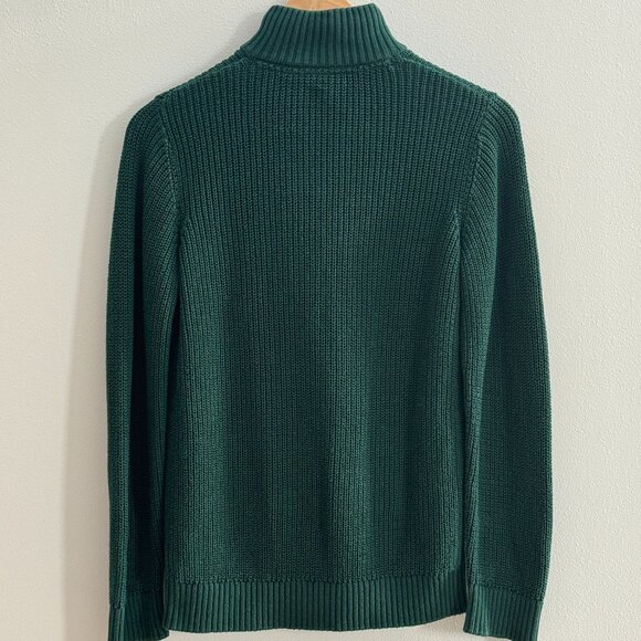 The Children's Place Boys 1/4 Zip Knit Sherpa Lined Collar Sweater - Green - L - Picture 2 of 8